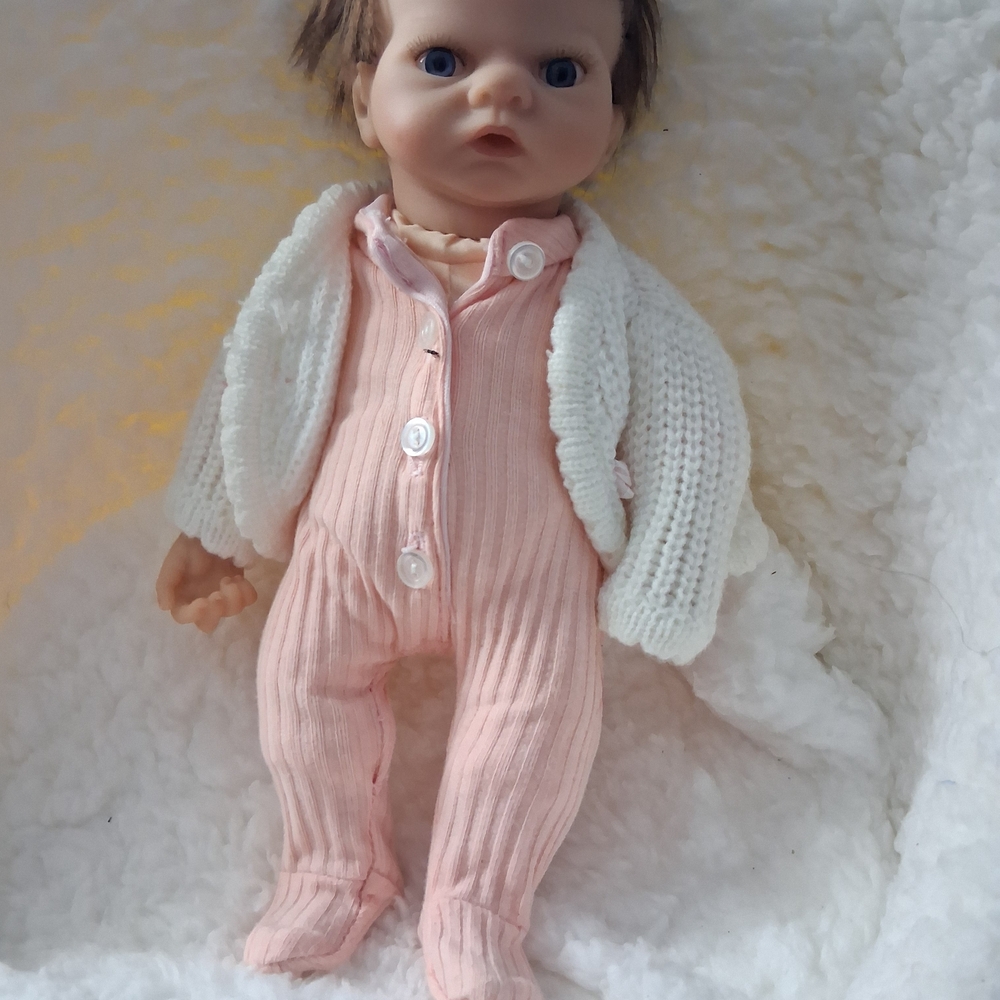 Pink and White Knit Doll Outfit Tiny Miracle EMMY  BY ASHTON and DRAKE Gallerie